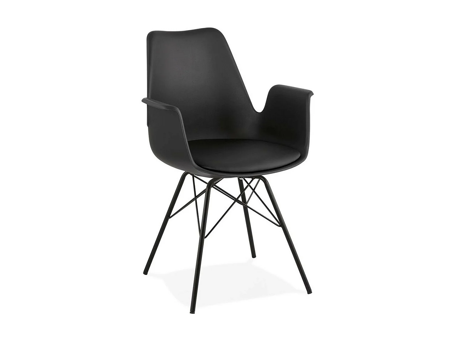 Chaise Design avec Accoudoirs "Soa" 82cm Noir