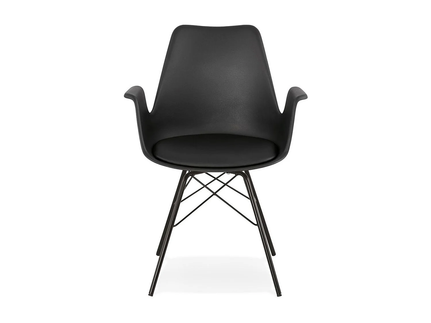 Chaise Design avec Accoudoirs "Soa" 82cm Noir