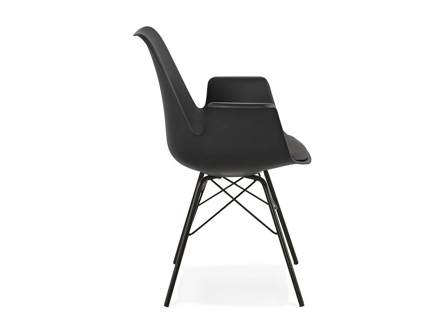 Chaise Design avec Accoudoirs "Soa" 82cm Noir