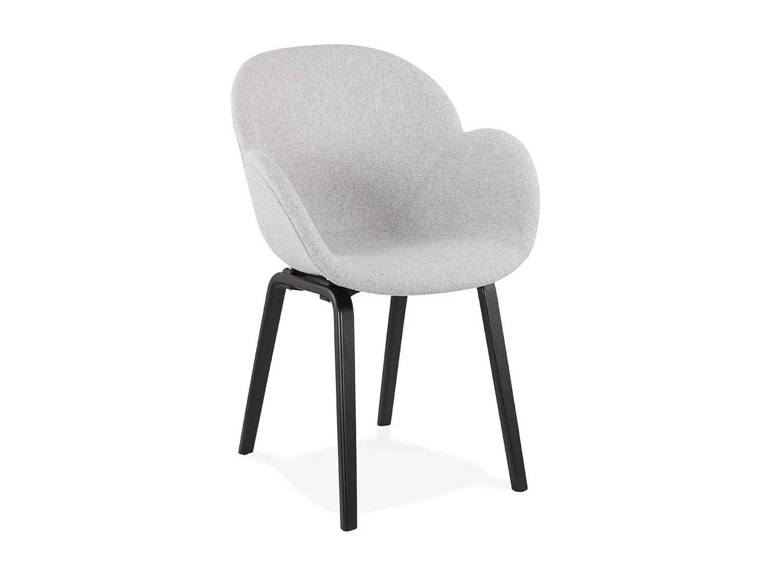 Chaise Design en Tissu "Fiano" 88cm Gris & Noir