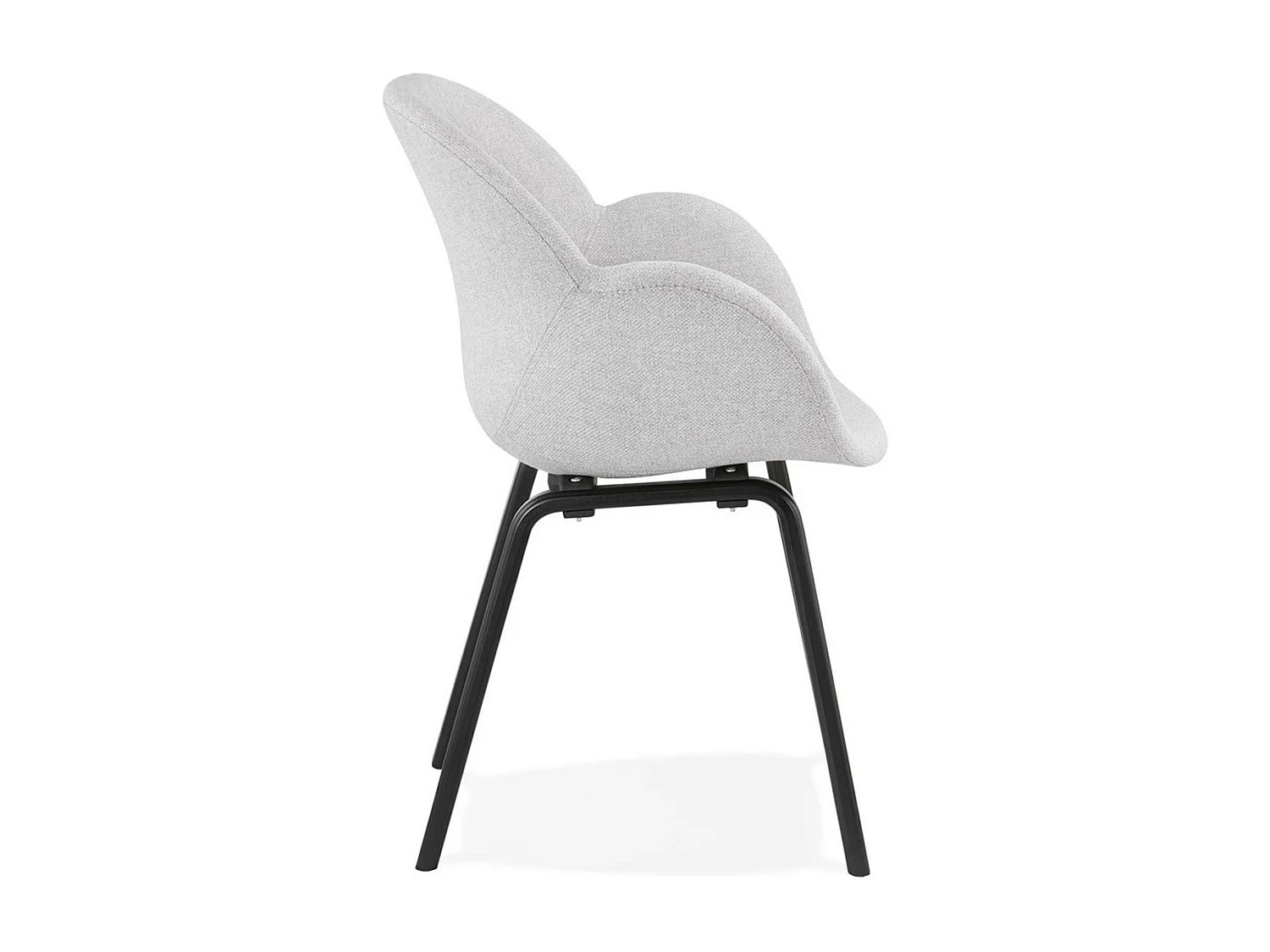 Chaise Design en Tissu "Fiano" 88cm Gris & Noir