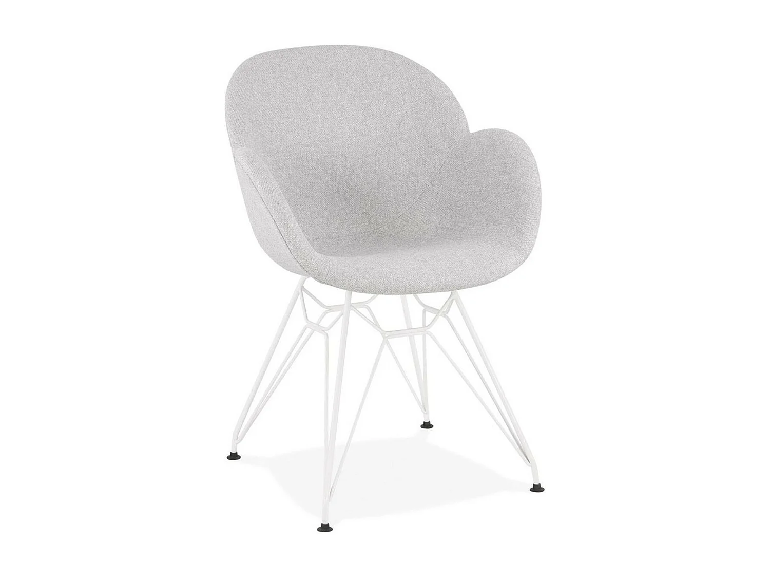 Chaise Design en Tissu "Lotal" 85cm Gris & Blanc