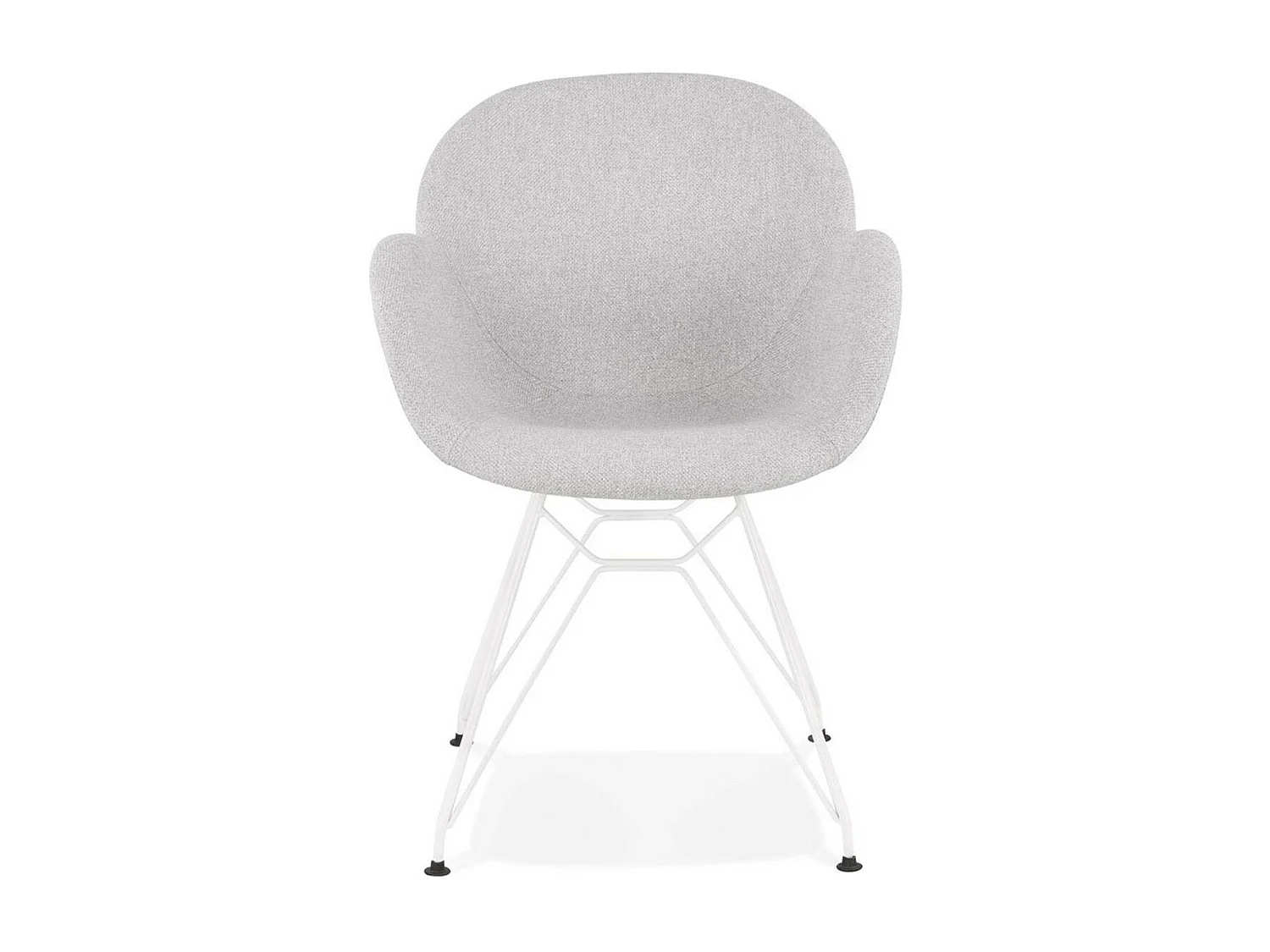 Chaise Design en Tissu "Lotal" 85cm Gris & Blanc