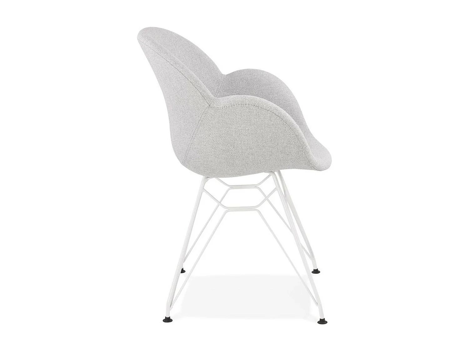 Chaise Design en Tissu "Lotal" 85cm Gris & Blanc