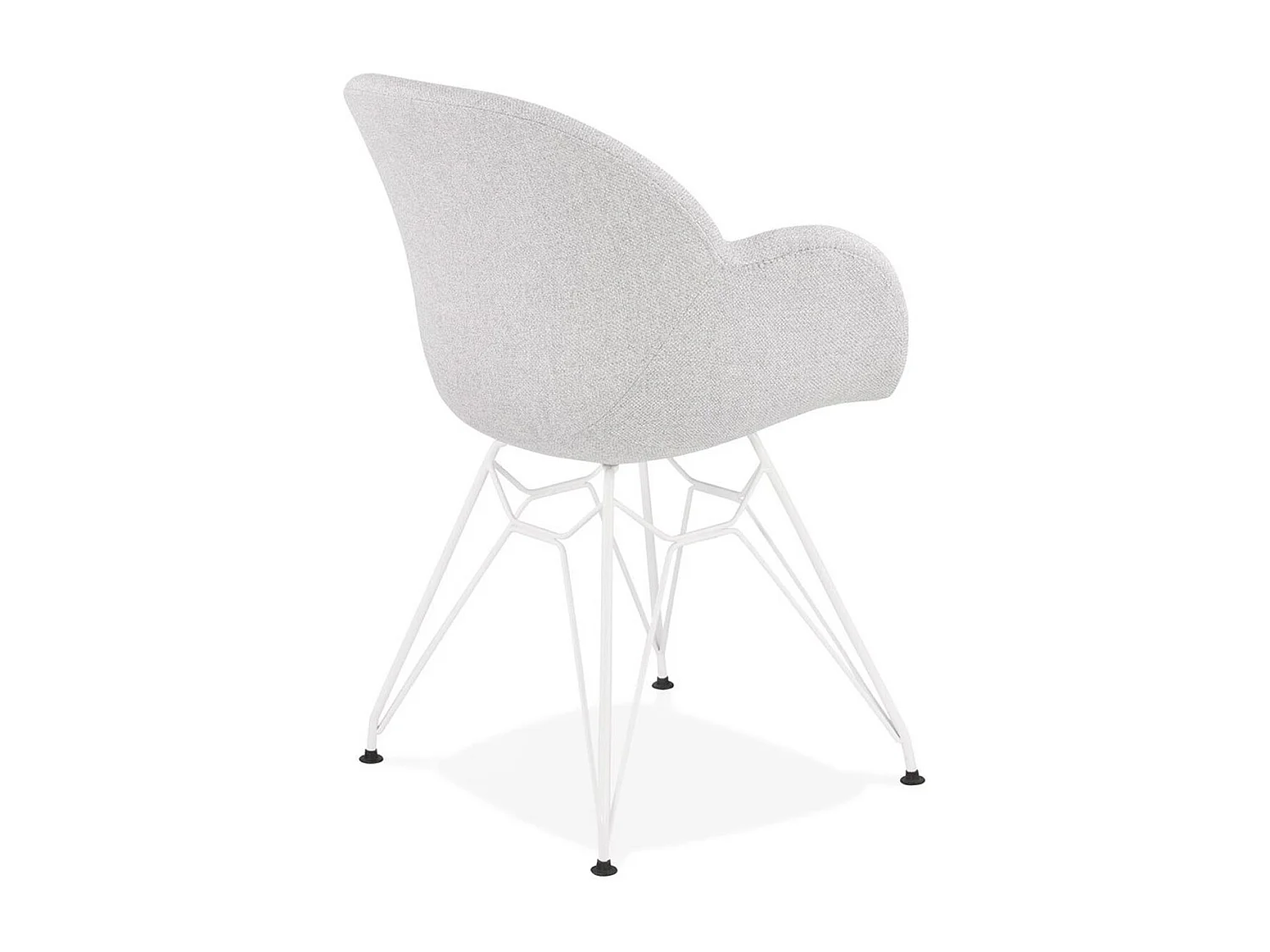 Chaise Design en Tissu "Lotal" 85cm Gris & Blanc
