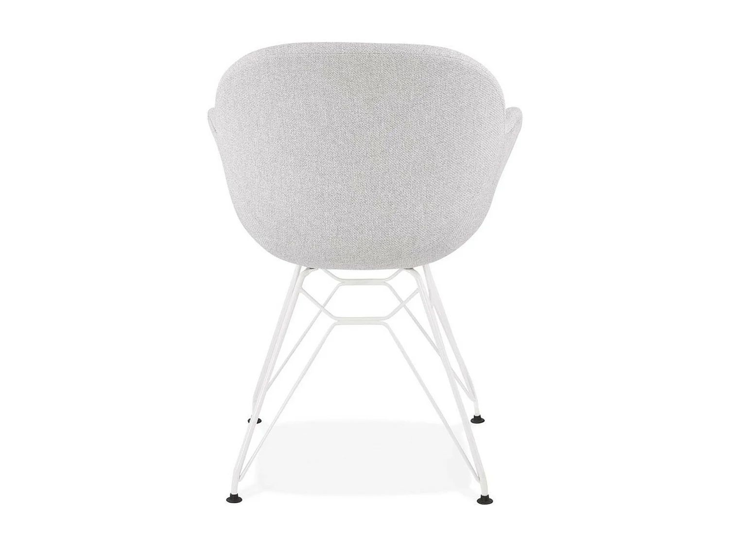 Chaise Design en Tissu "Lotal" 85cm Gris & Blanc