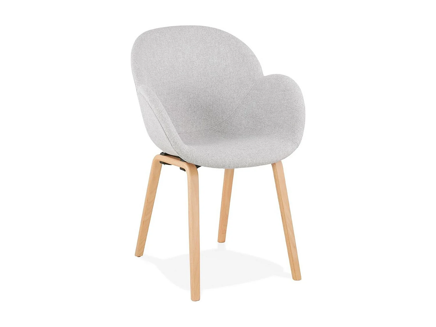 Chaise Design en Tissu "Fiano" 88cm Gris & Naturel