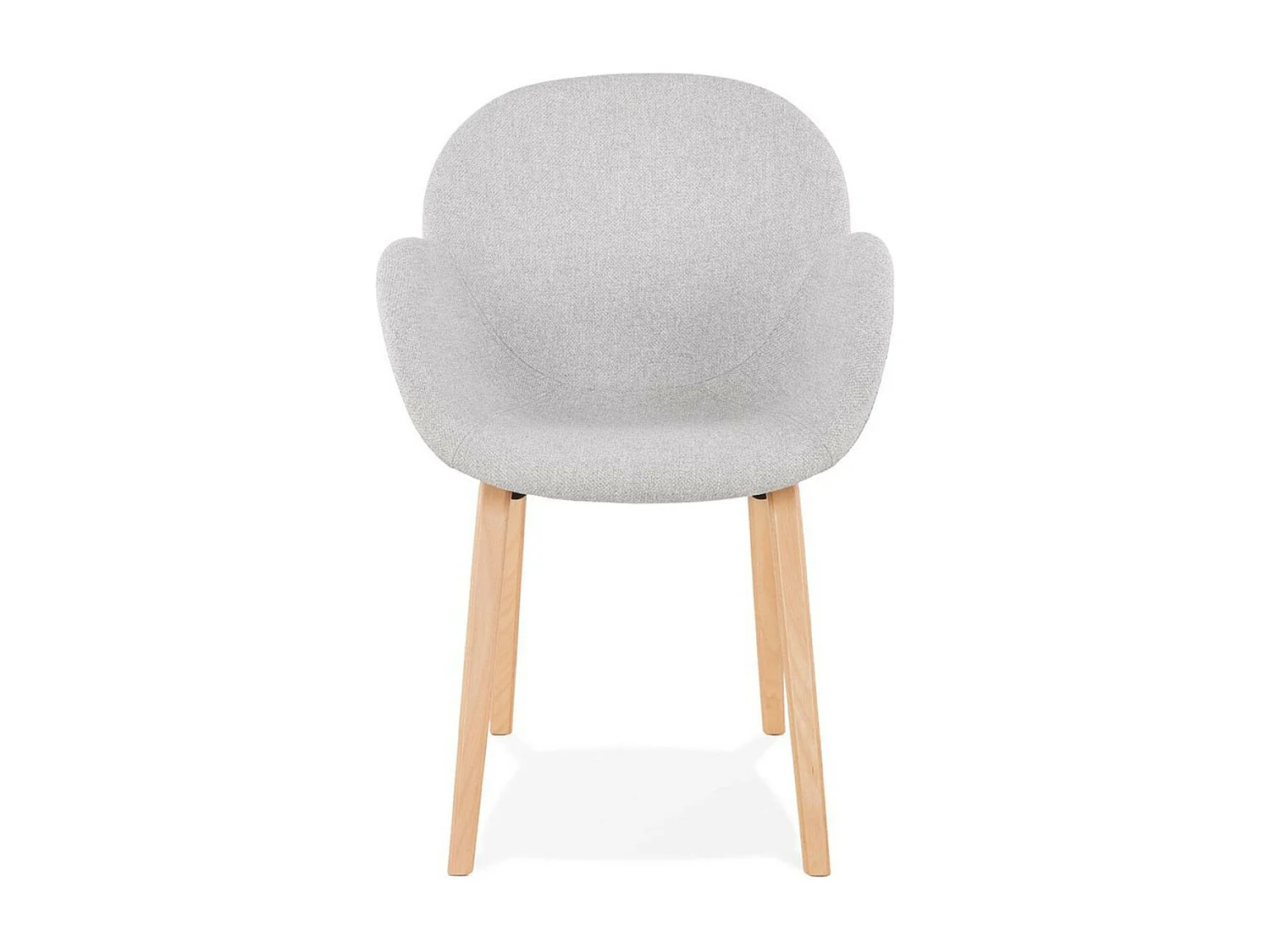 Chaise Design en Tissu "Fiano" 88cm Gris & Naturel