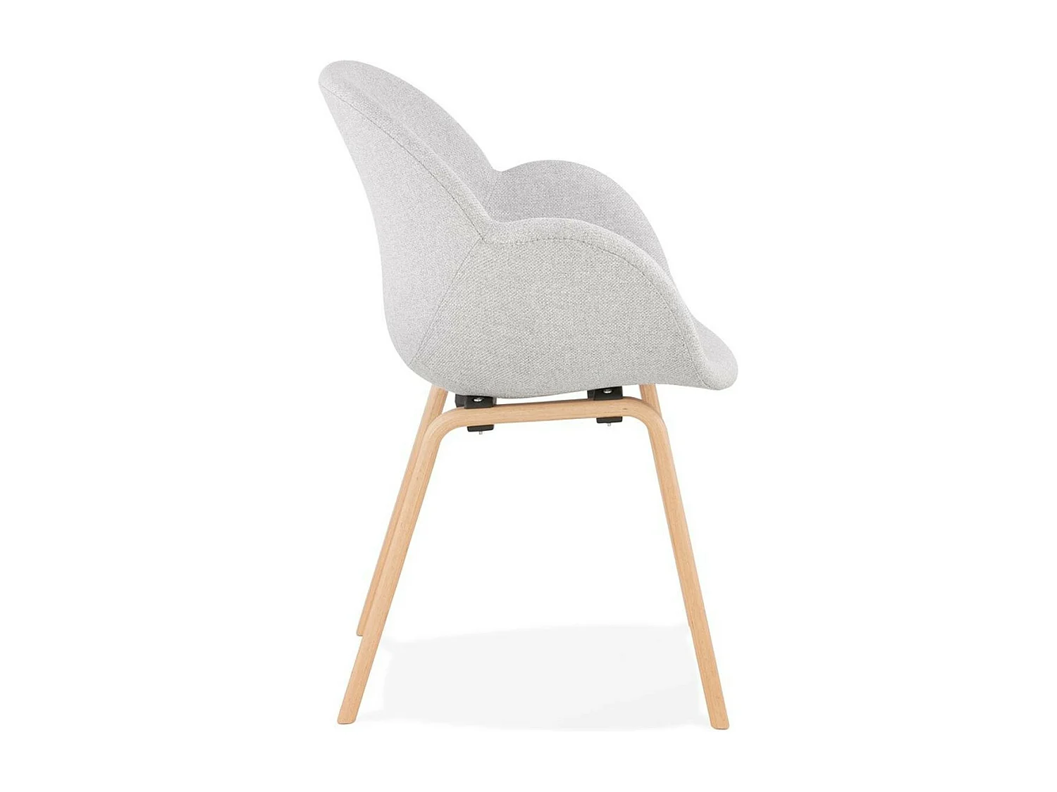 Chaise Design en Tissu "Fiano" 88cm Gris & Naturel