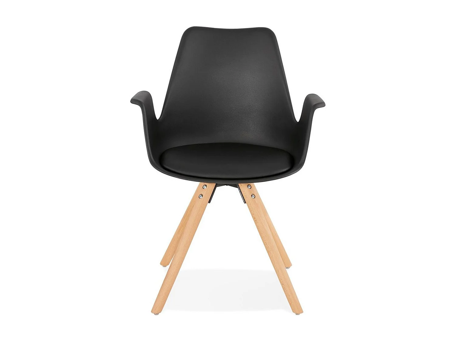 Chaise Design avec Accoudoirs "Zayven" 82cm Noir & Naturel