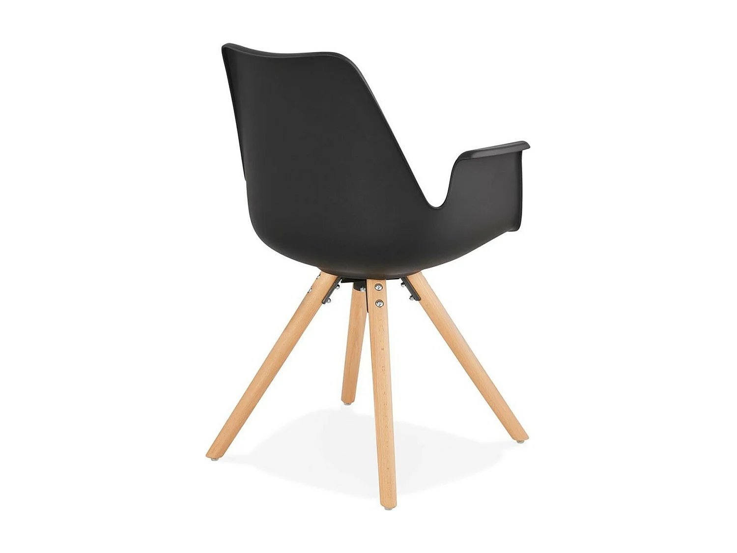 Chaise Design avec Accoudoirs "Zayven" 82cm Noir & Naturel