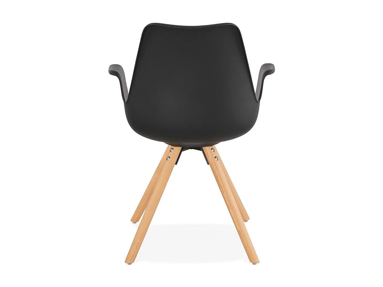 Chaise Design avec Accoudoirs "Zayven" 82cm Noir & Naturel