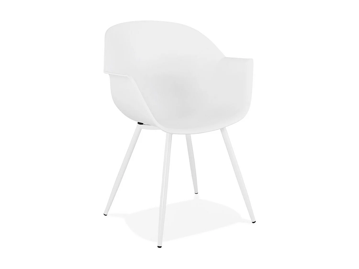 Chaise Design avec Accoudoirs "Sinco" 85cm Blanc