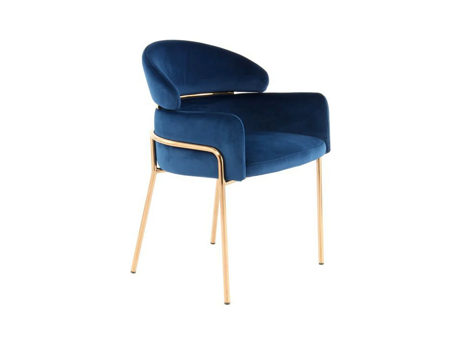 Chaise Design en Velours "Corey" 79cm Bleu