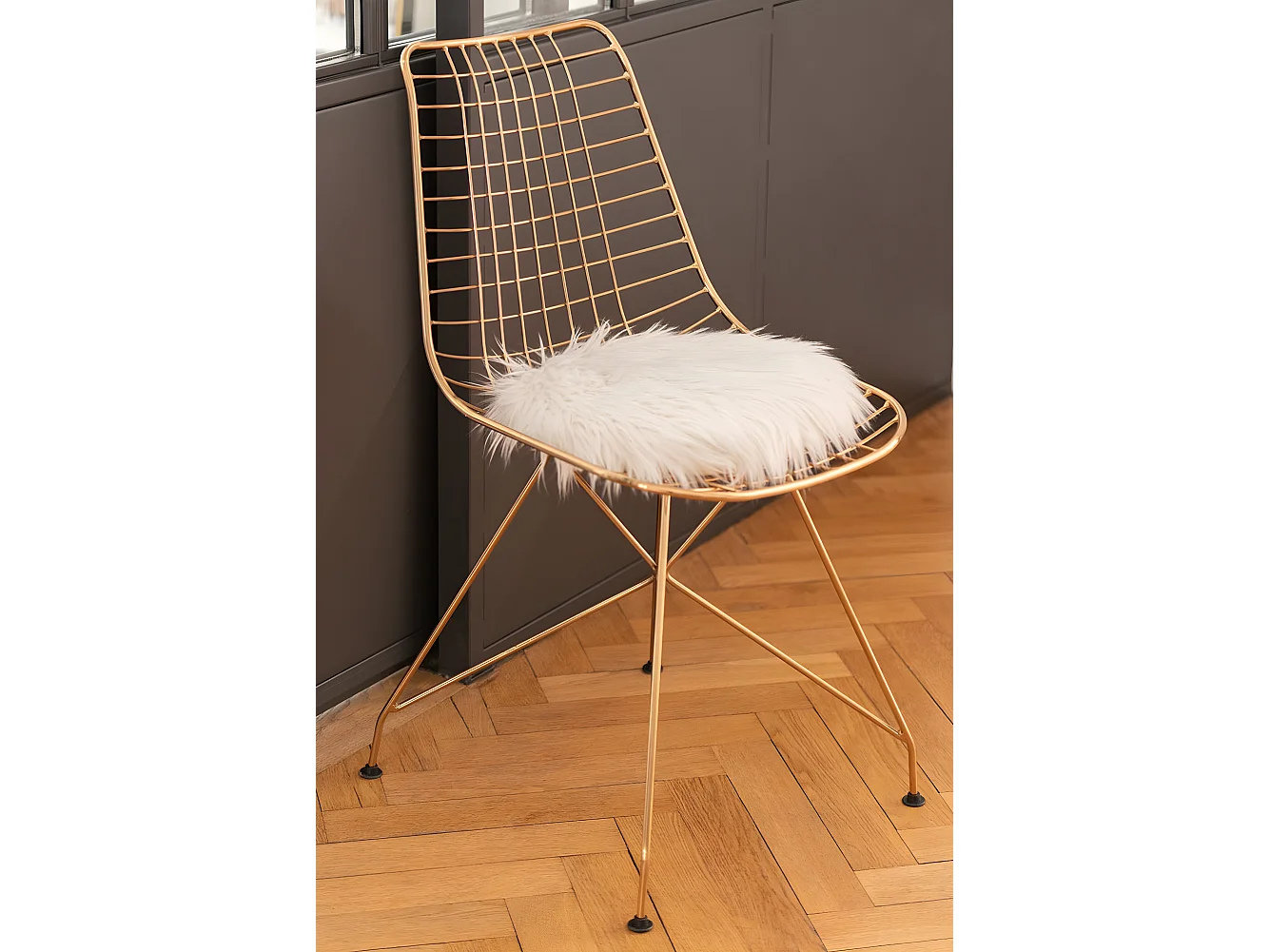 Narsh goudkleurige metalen eetkamerstoel L 44 cm