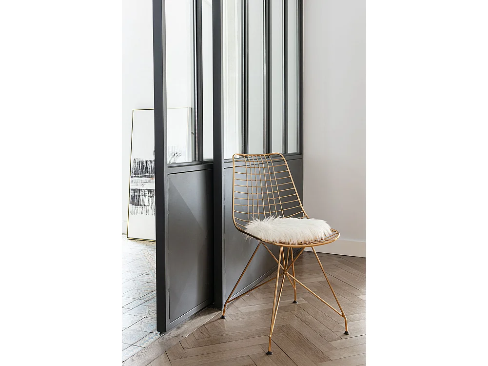 Narsh goudkleurige metalen eetkamerstoel L 44 cm