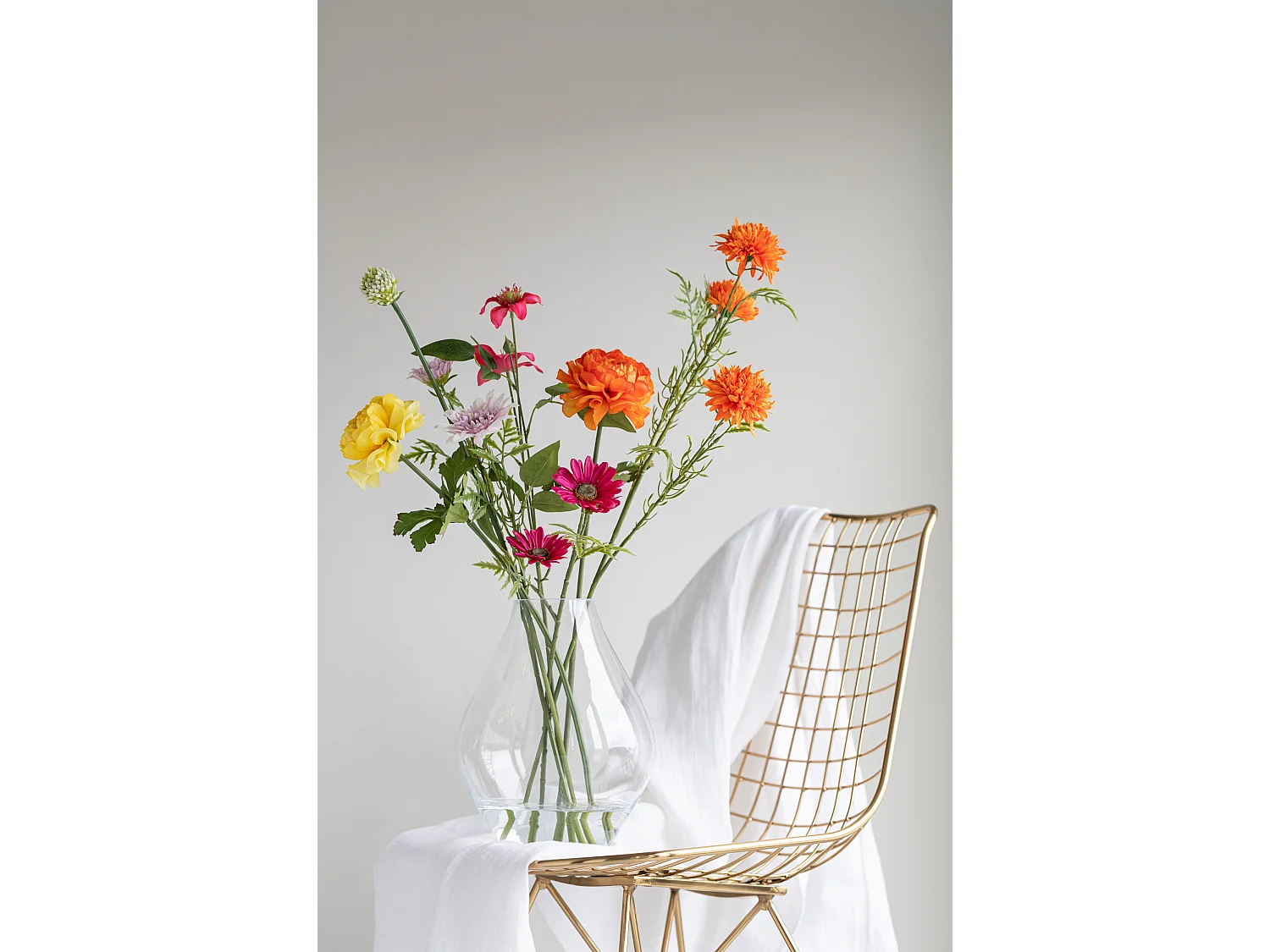 Narsh goudkleurige metalen eetkamerstoel L 44 cm