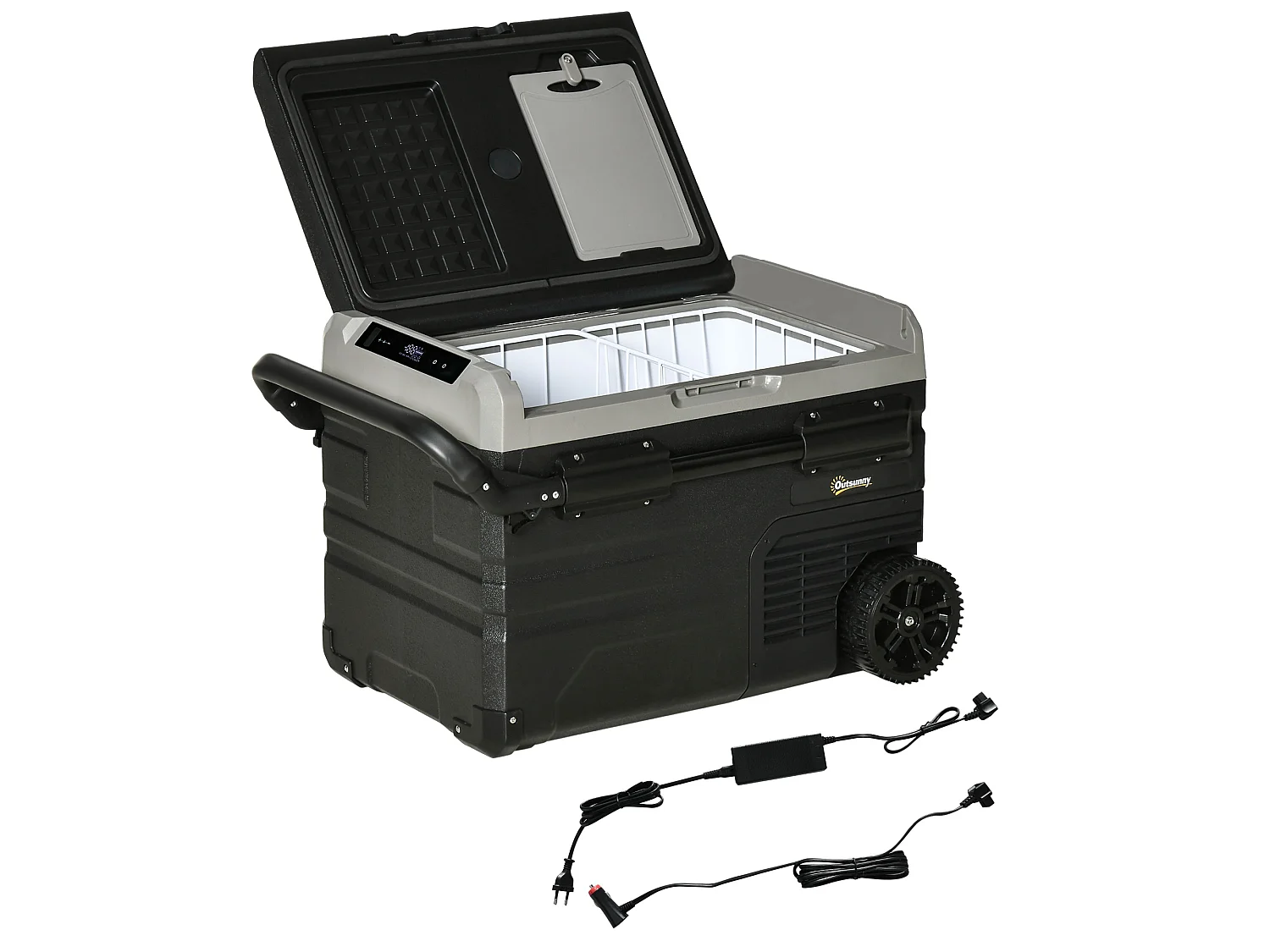 Congelador de compresor negro 71.1x46x44 cm Outsunny