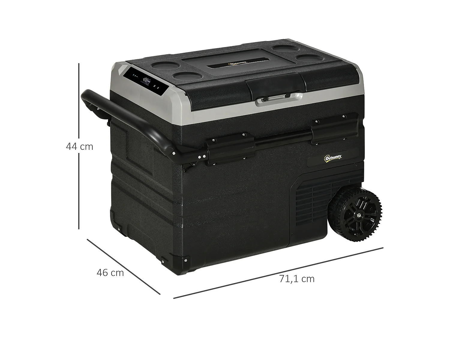 Congelador de compresor negro 71.1x46x44 cm Outsunny