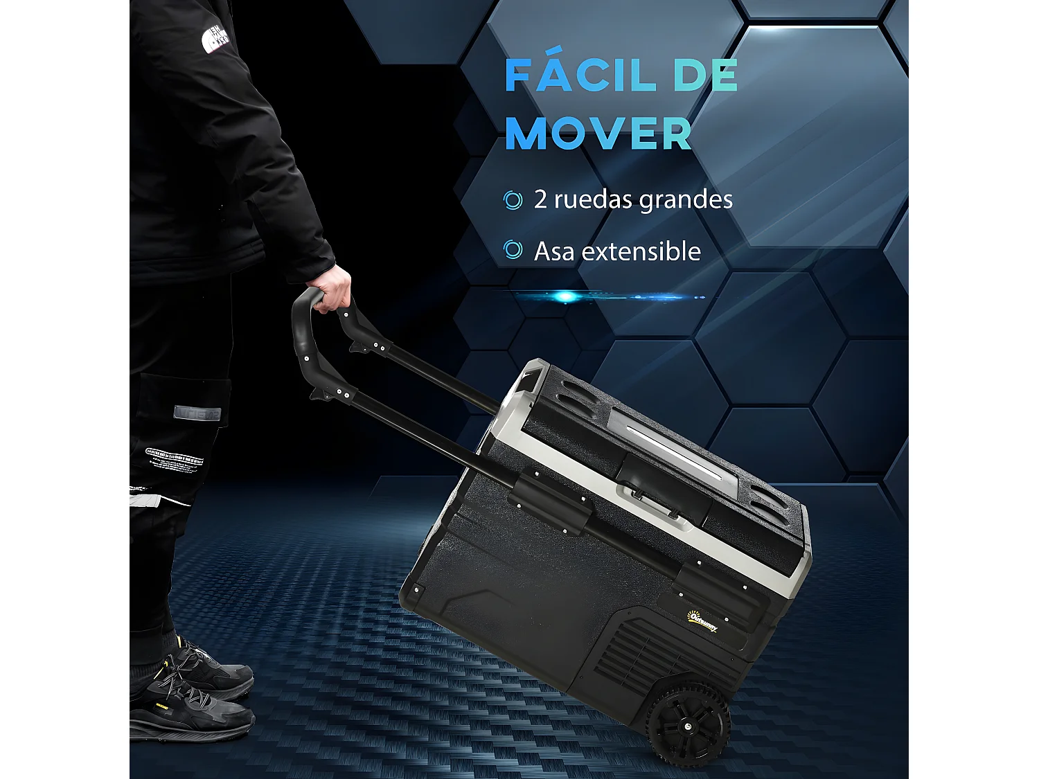 Congelador de compresor negro 71.1x46x44 cm Outsunny