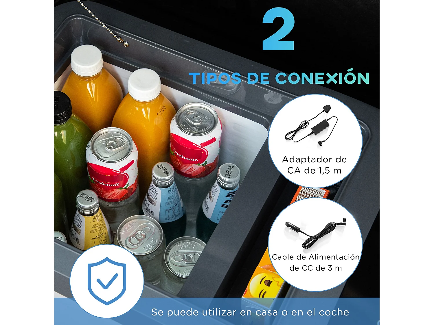 Nevera y congelador compresor gris 58x36.4x34.5 cm HOMCOM