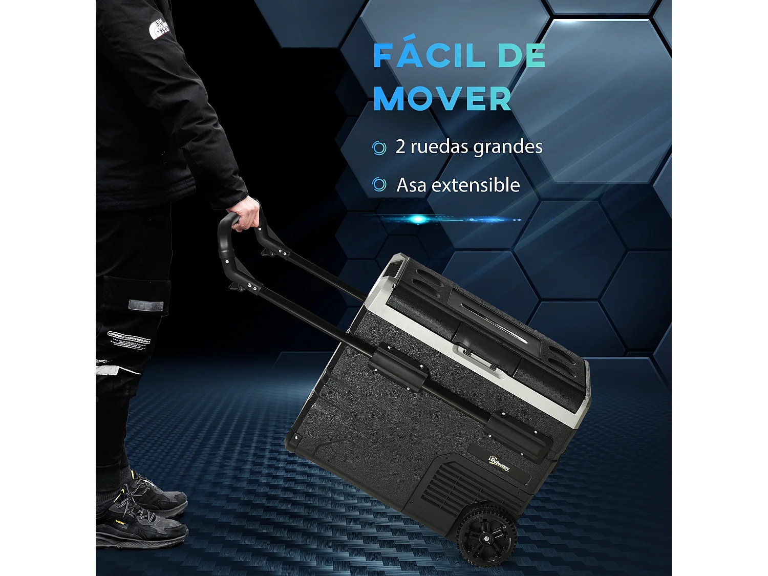 Congelador de compresor negro 71.1x46x57.1 cm Outsunny