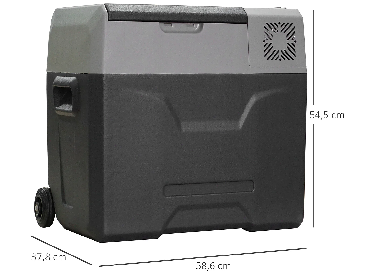 Nevera portátil eléctrica gris 58,6x37,8x54,5cm HOMCOM