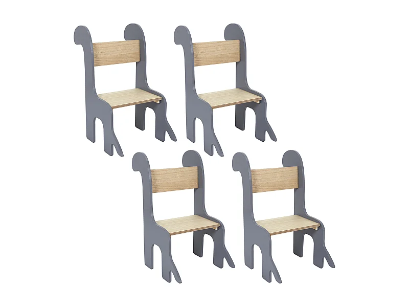 Chaise Enfant Dino Gris, Marron