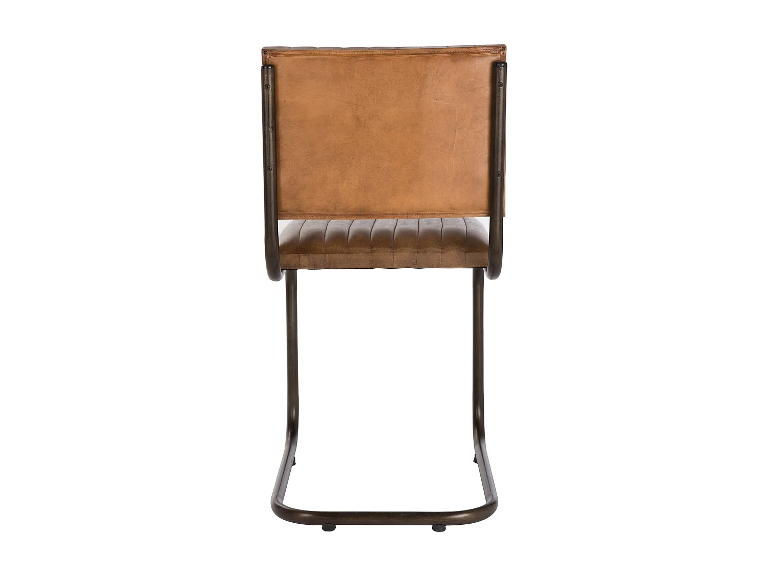 Silla moderna de cuero y metal marrón Lignac