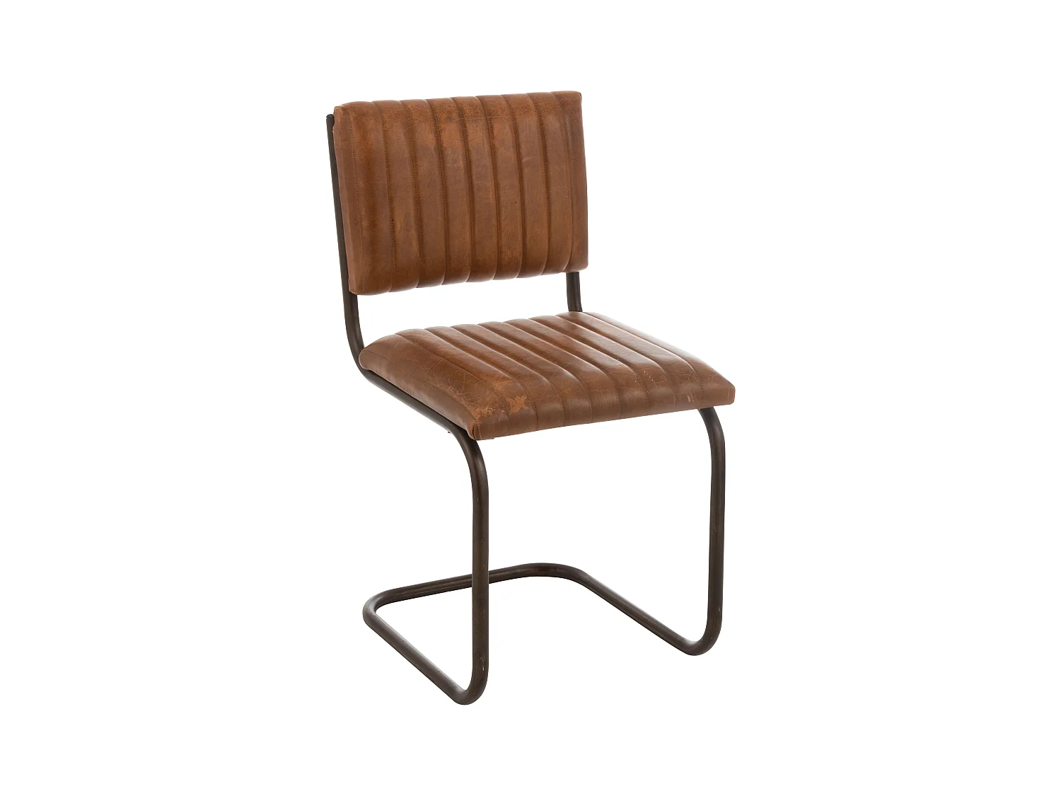 Chaise Déco en Cuir "Moderne" 88cm Marron