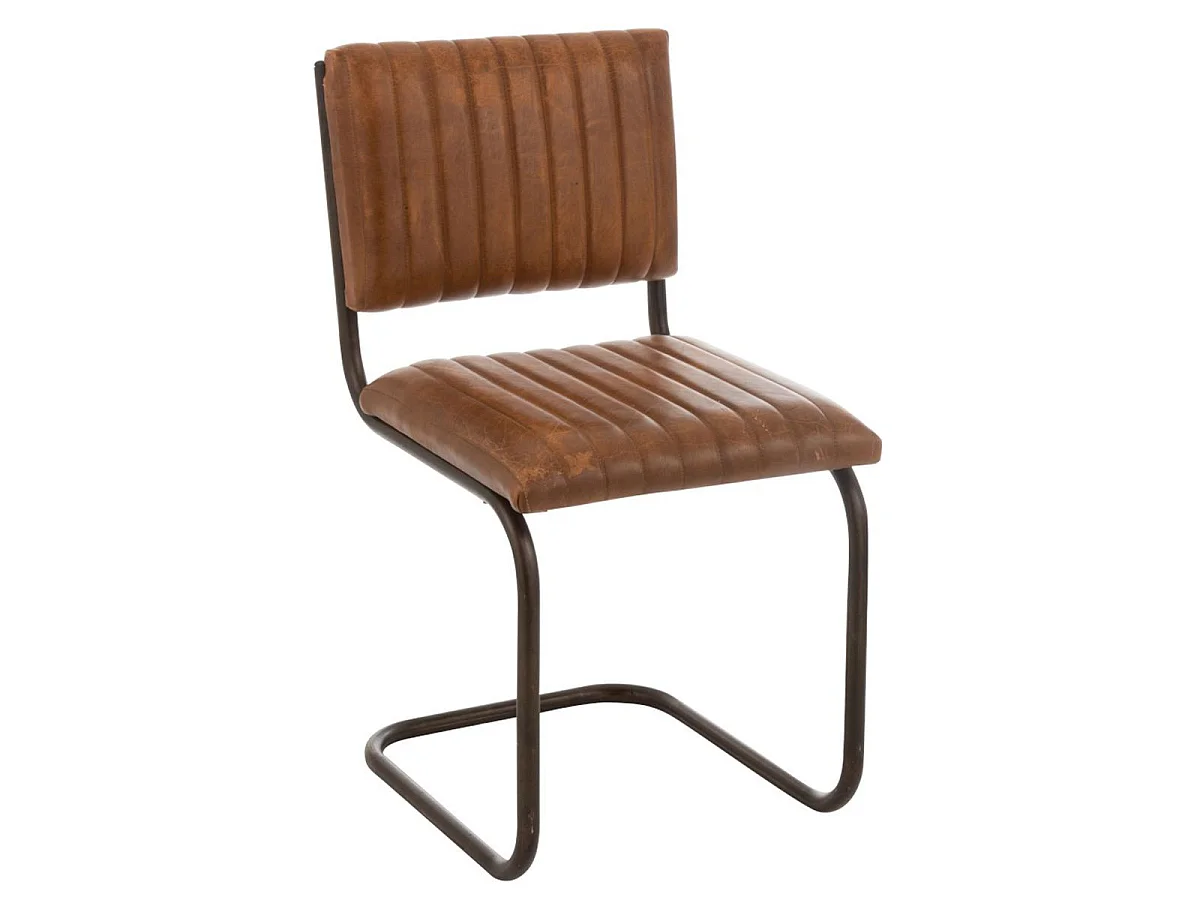 Chaise Déco en Cuir "Moderne" 88cm Marron
