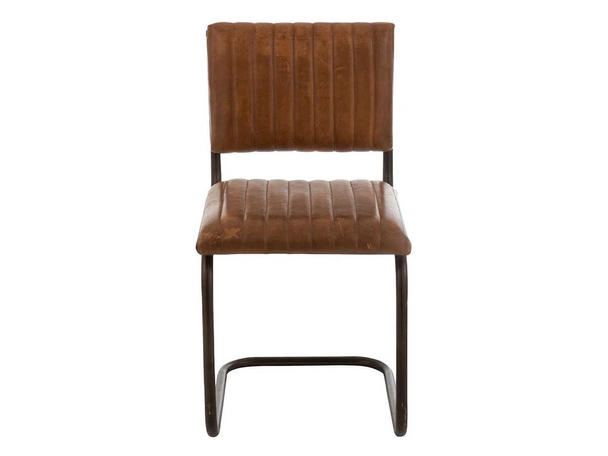 Chaise Déco en Cuir "Moderne" 88cm Marron
