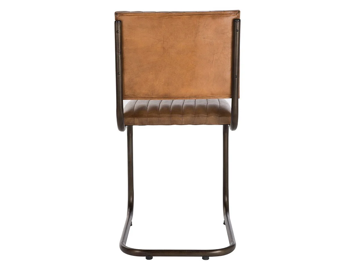 Chaise Déco en Cuir "Moderne" 88cm Marron