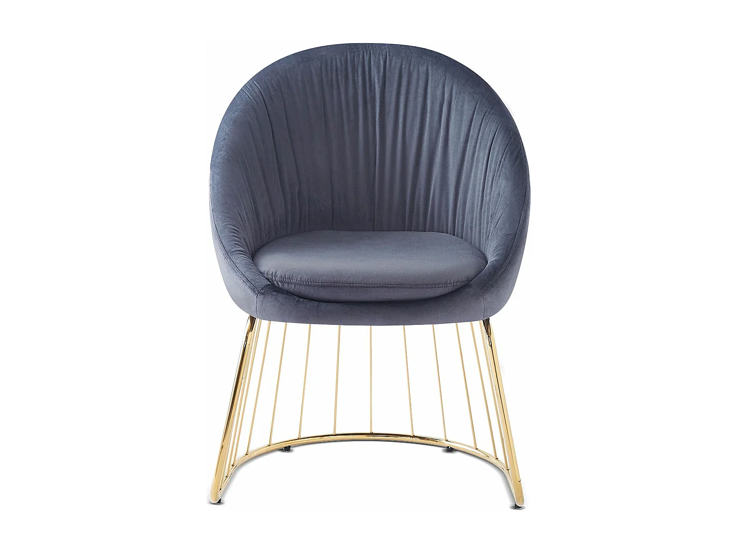 Chaise Design en Velours "Mayra" 84cm Gris