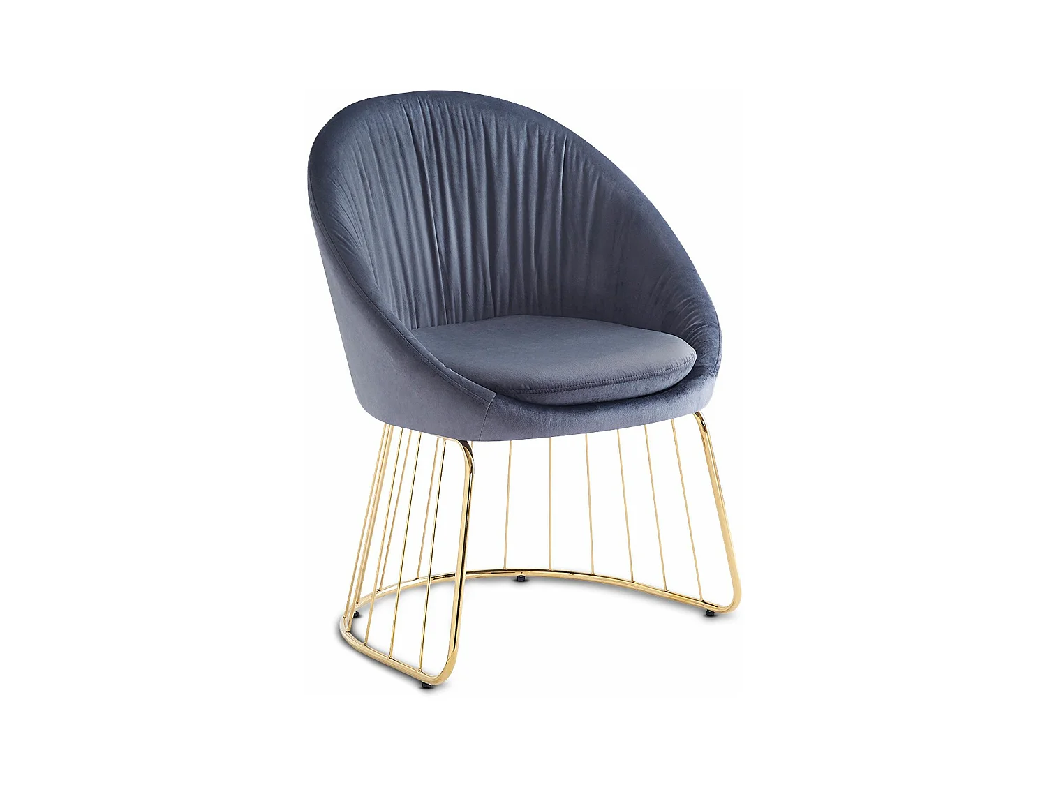 Chaise Design en Velours "Mayra" 84cm Gris