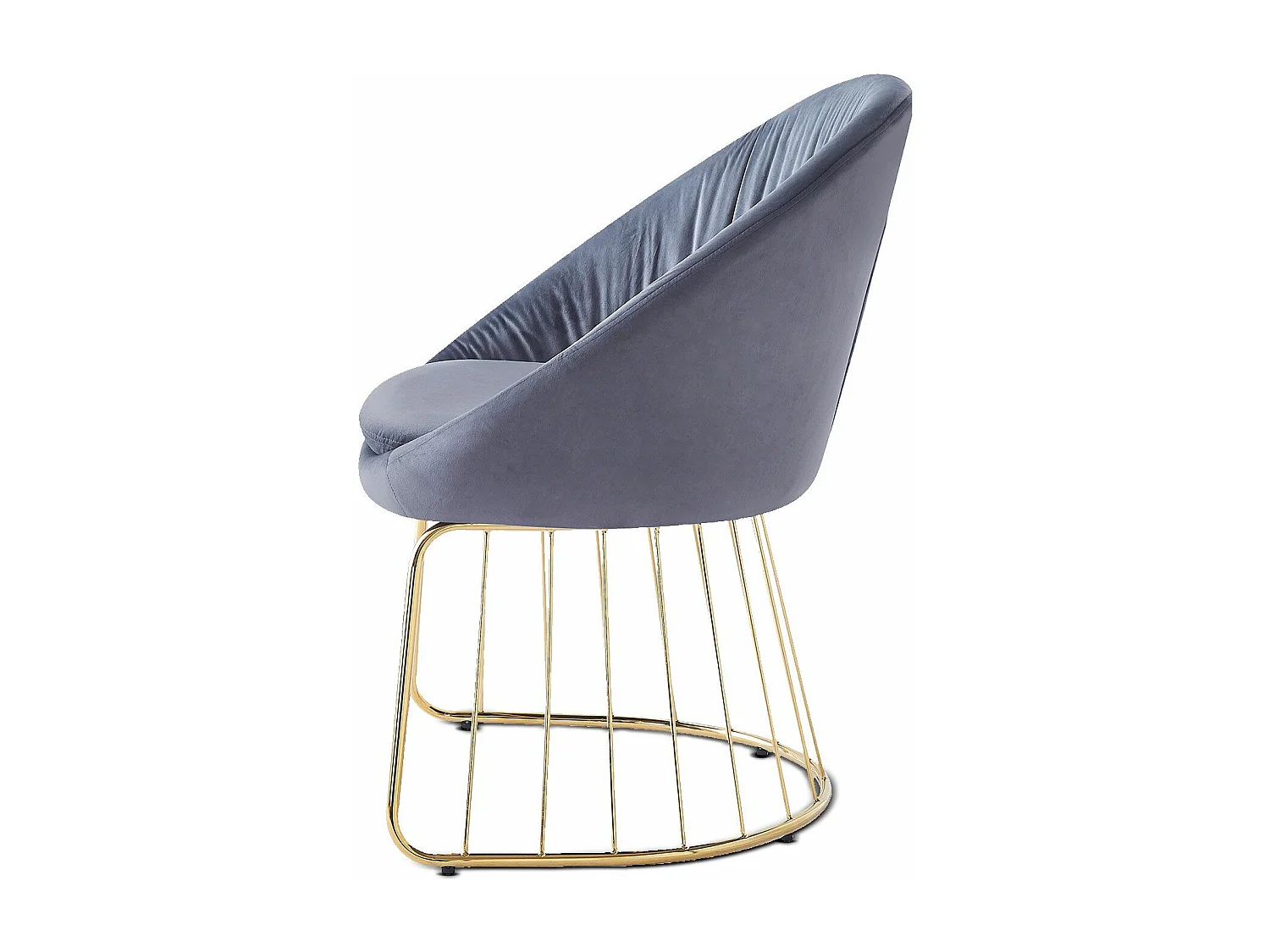 Chaise Design en Velours "Mayra" 84cm Gris