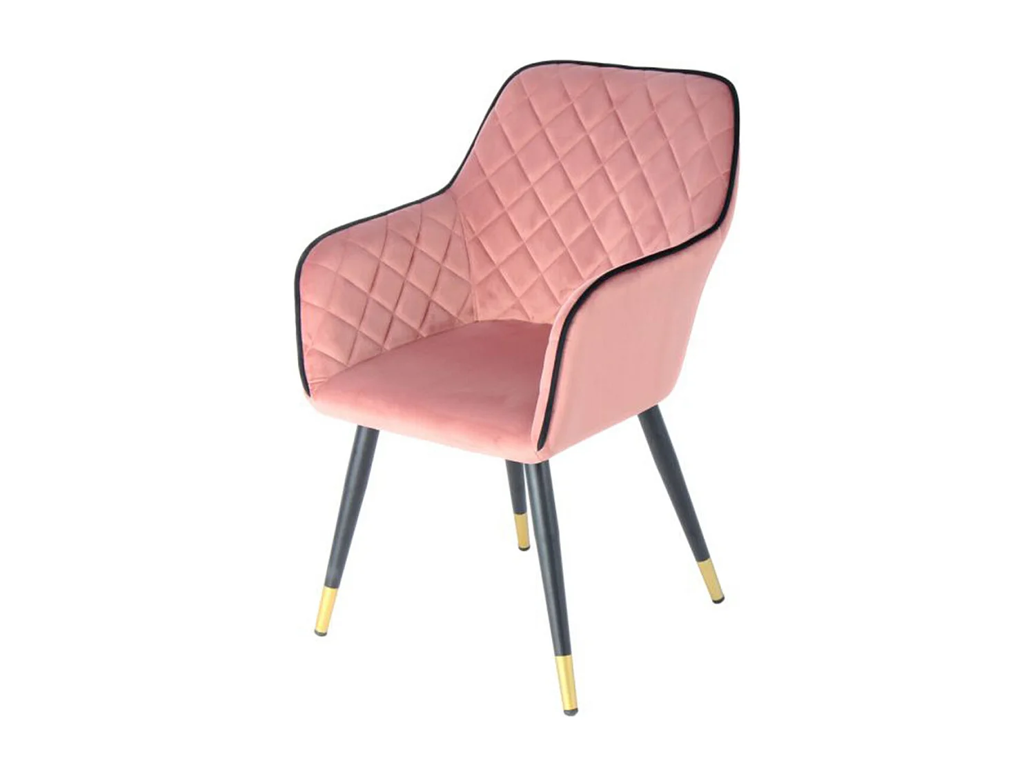 Chaise Déco en Velours "Amino" 86cm Rose & Noir