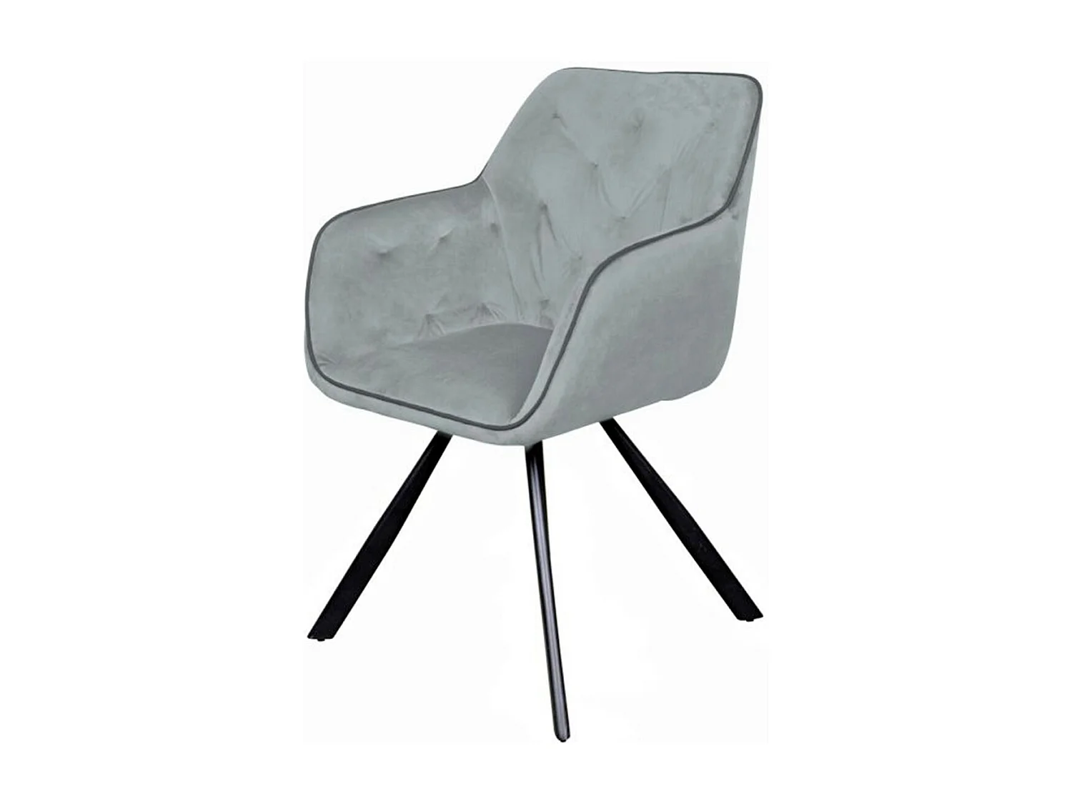 Chaise Design en Velours "Eann" 85cm Gris