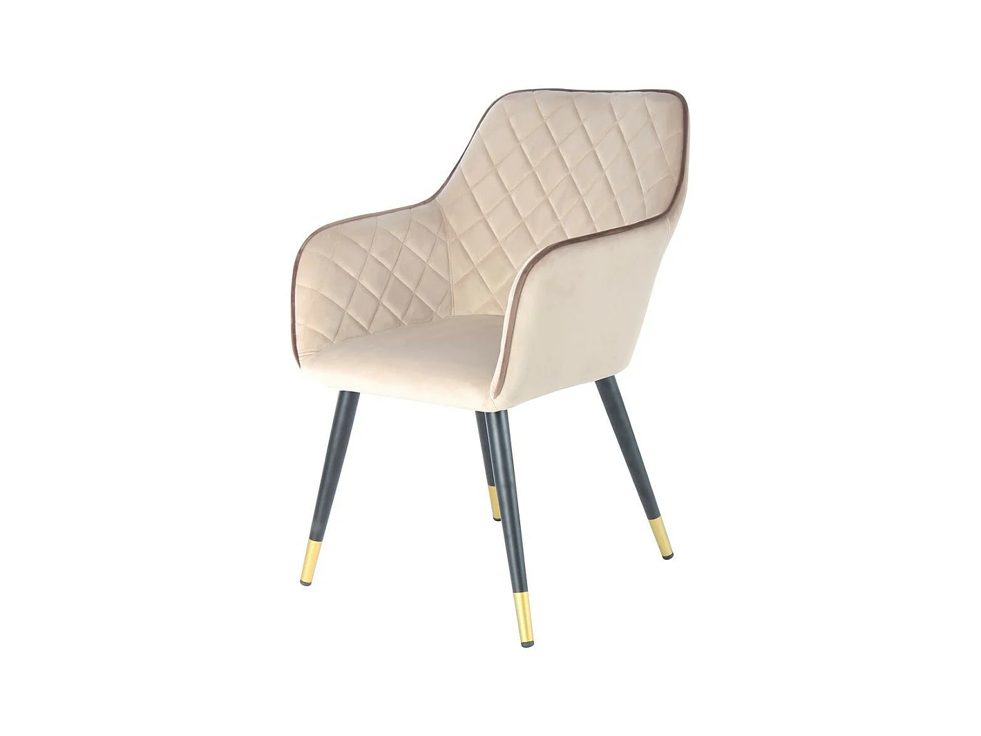 Chaise Déco en Velours "Amino" 86cm Beige & Or