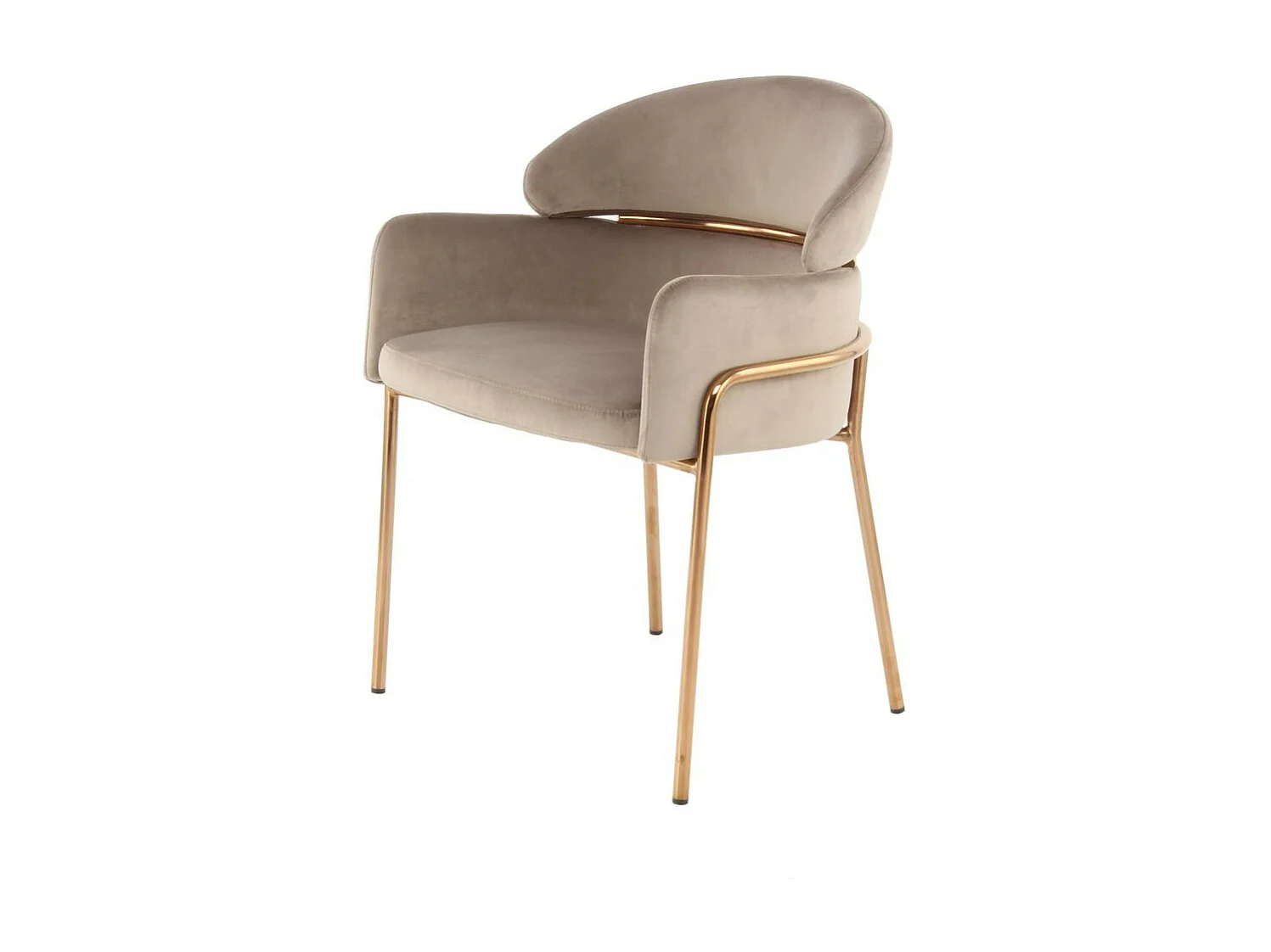 Chaise Design en Velours "Corey" 79cm Taupe