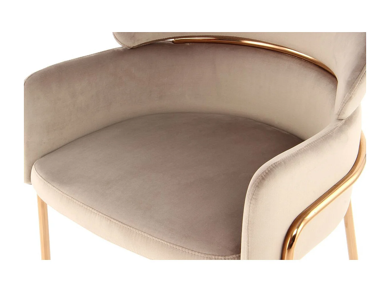 Chaise Design en Velours "Corey" 79cm Taupe