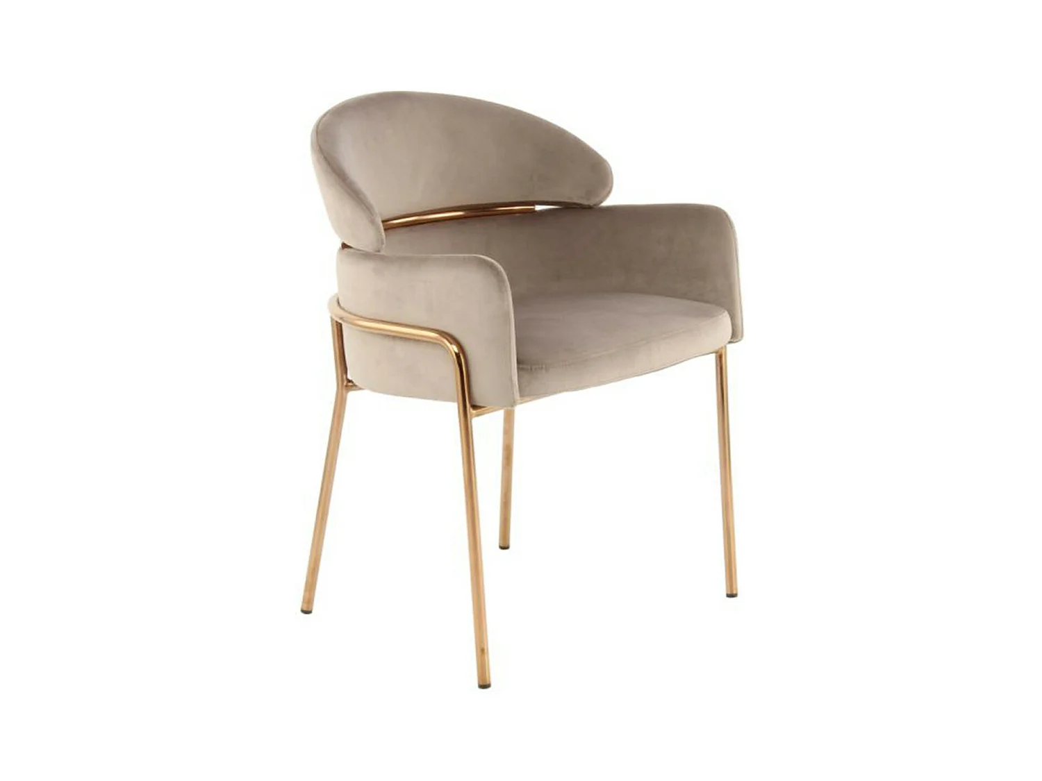 Chaise Design en Velours "Corey" 79cm Taupe