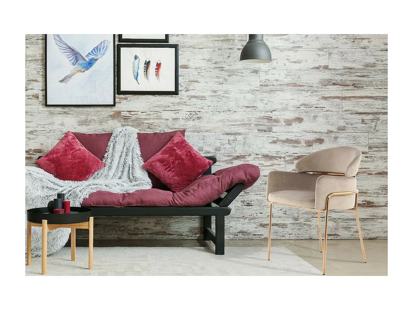 Chaise Design en Velours "Corey" 79cm Taupe