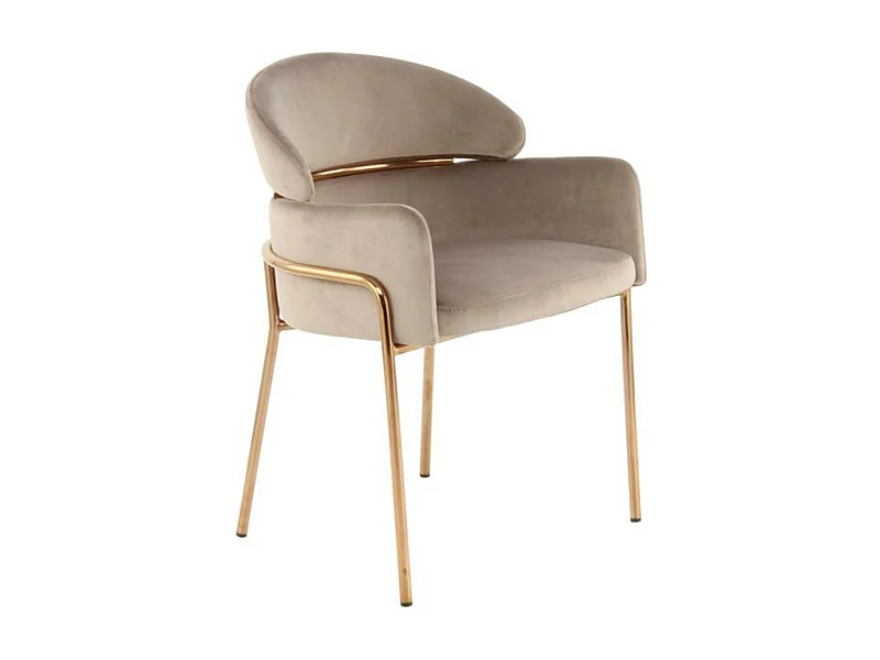 Chaise Design en Velours "Corey" 79cm Taupe