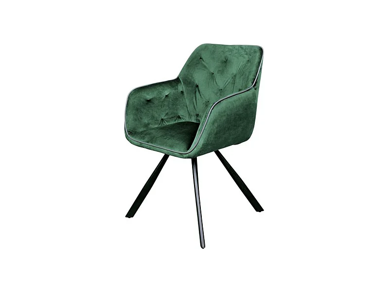 Chaise Design en Velours "Eann" 85cm Vert