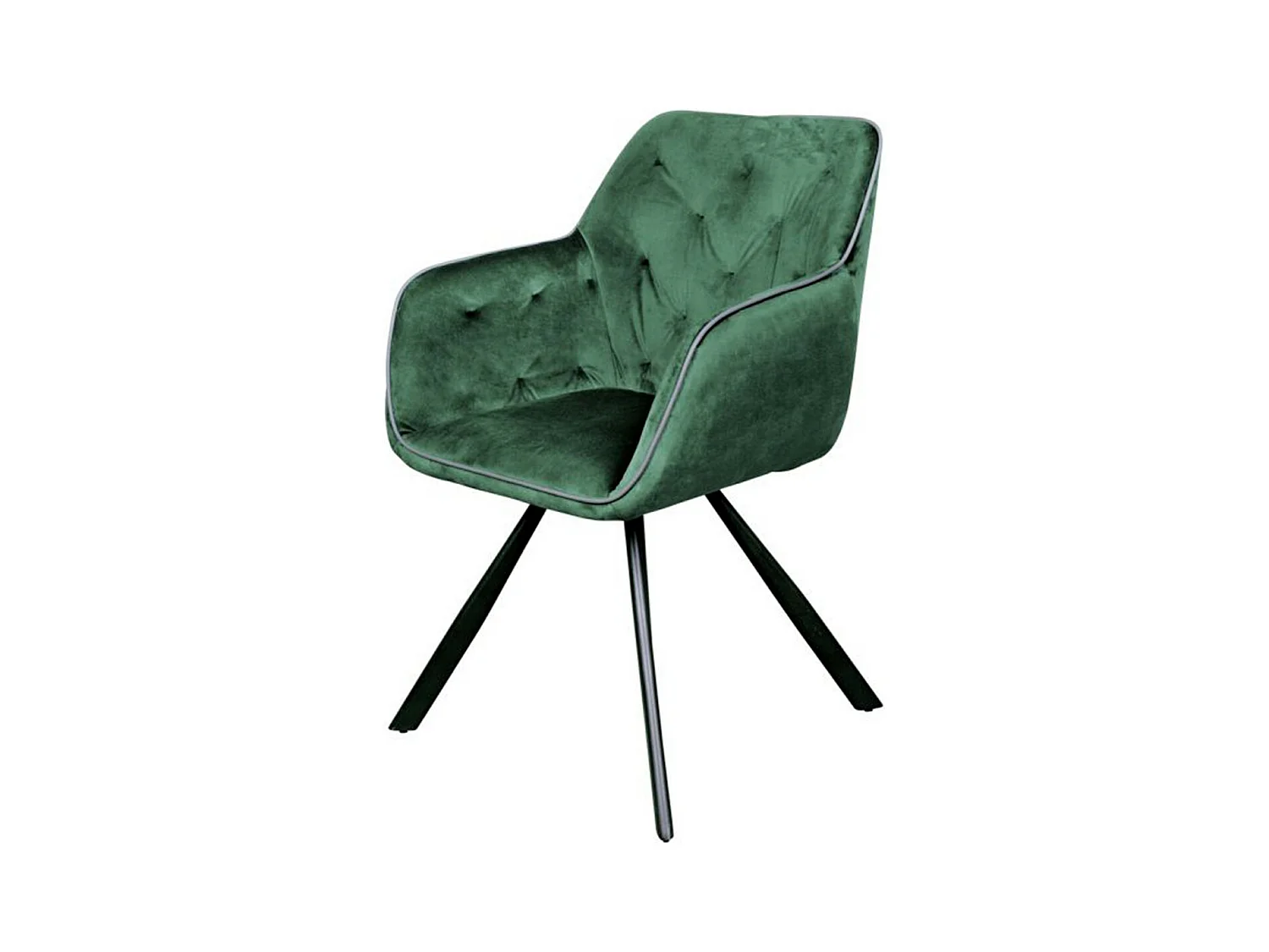 Chaise Design en Velours "Eann" 85cm Vert