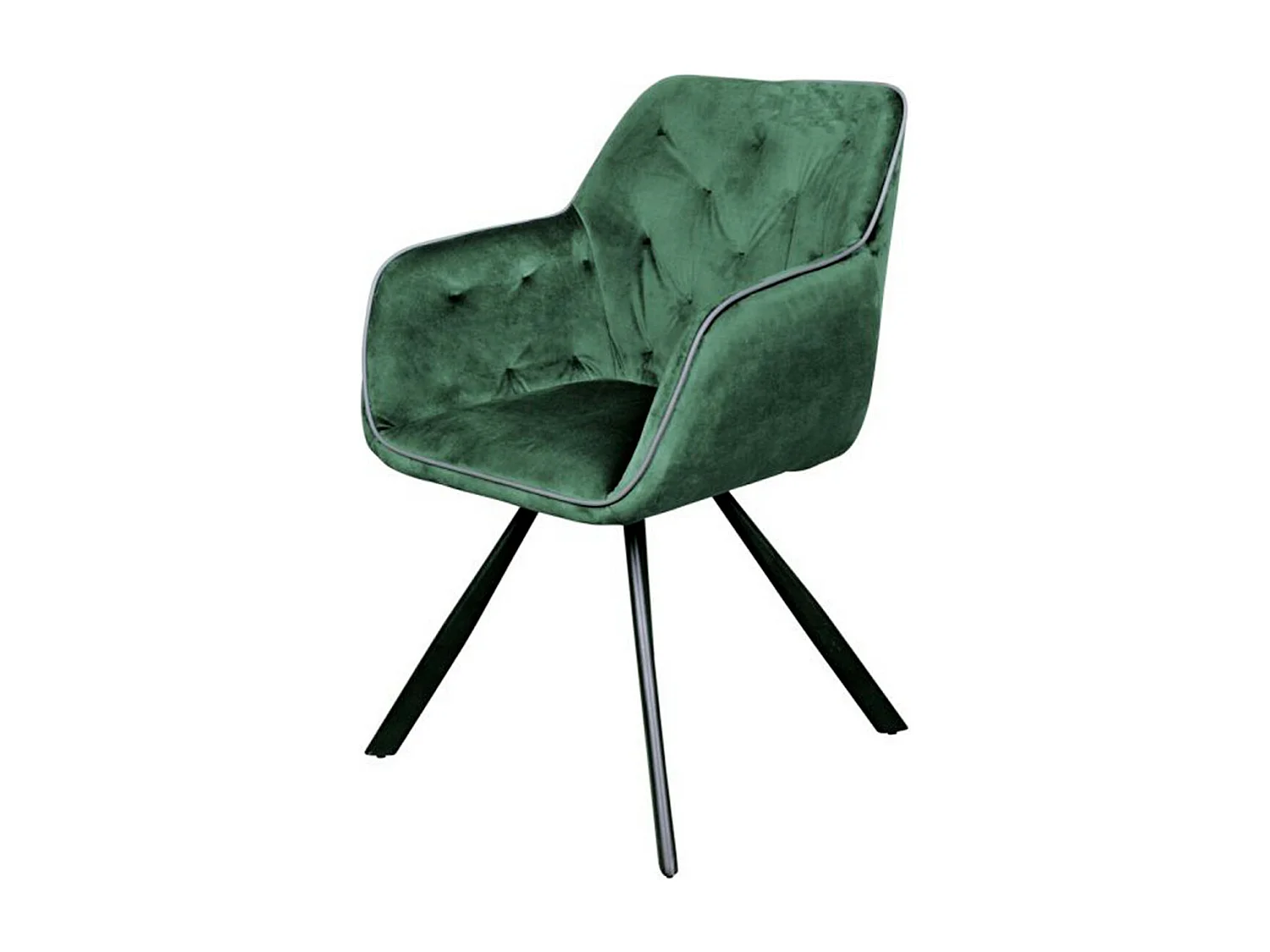 Chaise Design en Velours "Eann" 85cm Vert