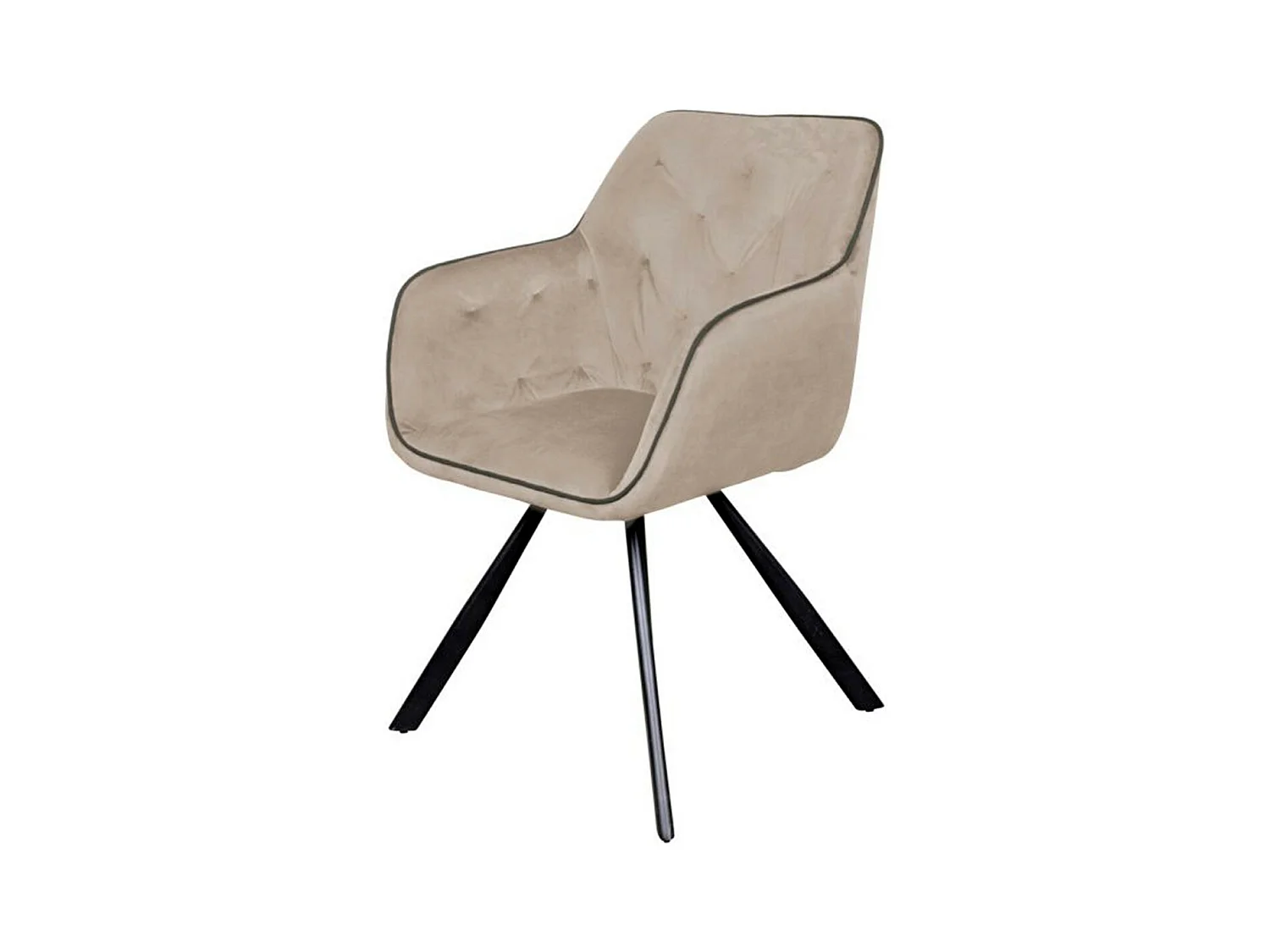 Chaise Design en Velours "Eann" 85cm Crème