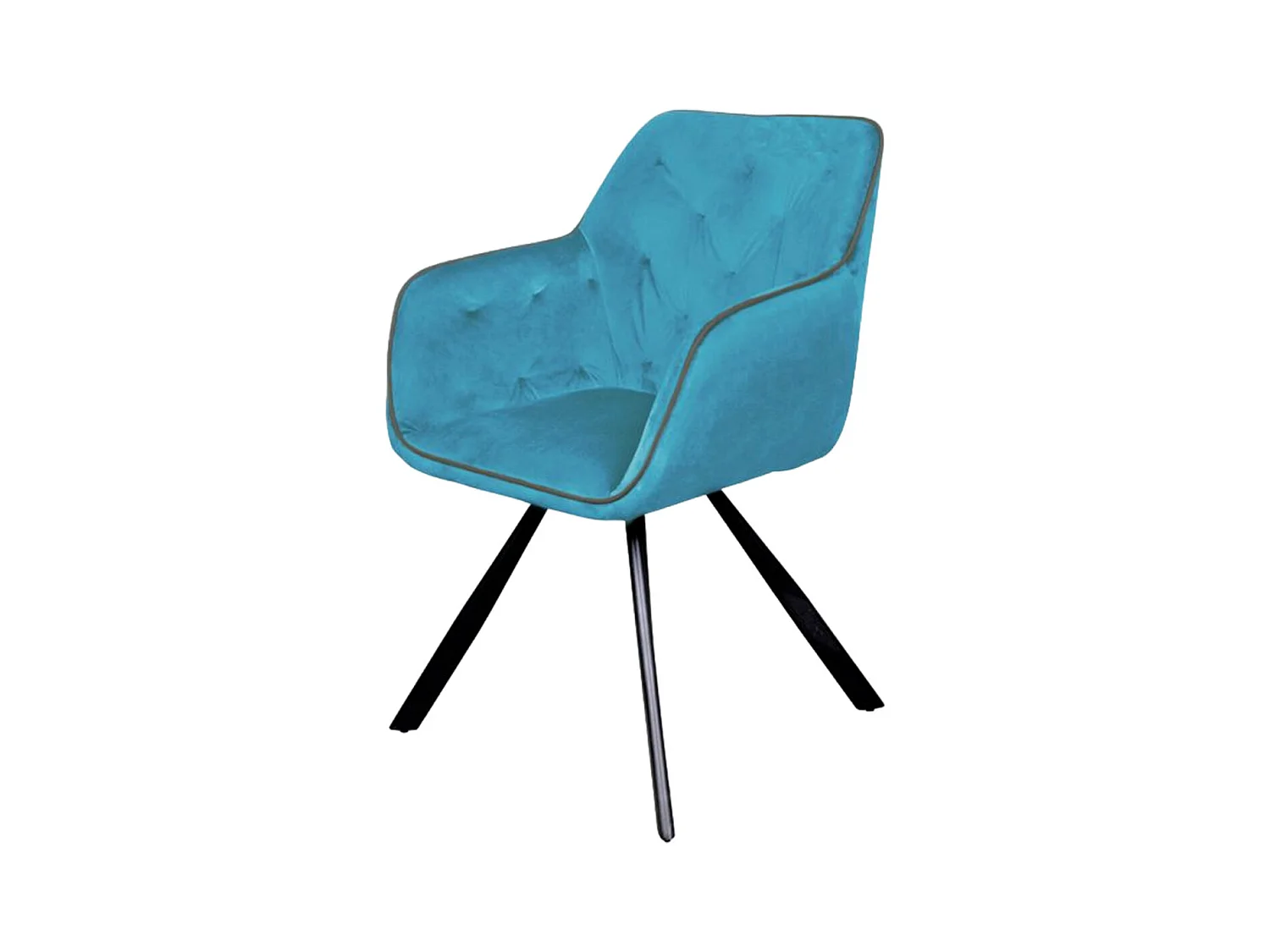 Chaise Design en Velours "Eann" 85cm Bleu