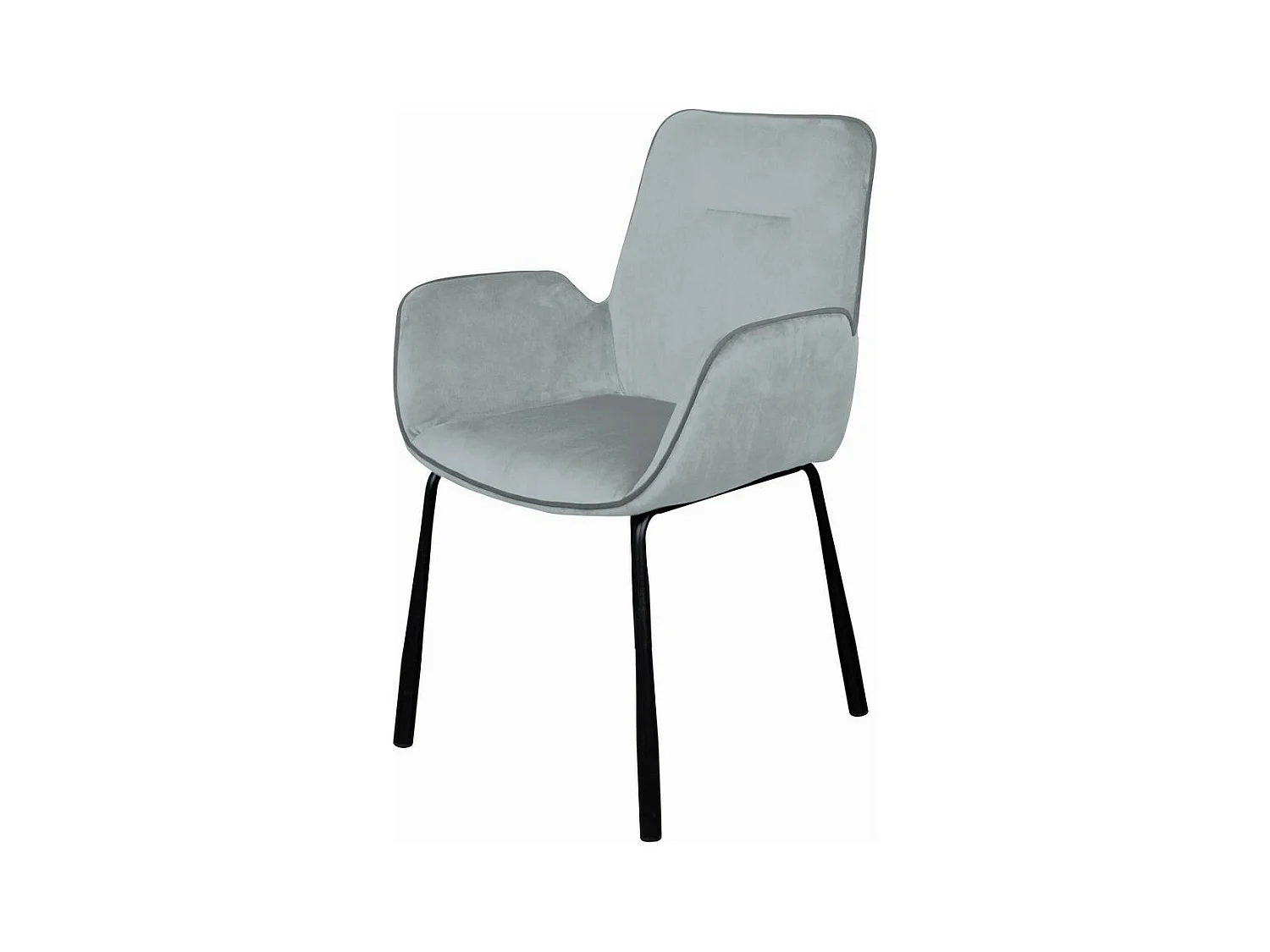 Chaise Design en Velours "Eliot" 87cm Gris